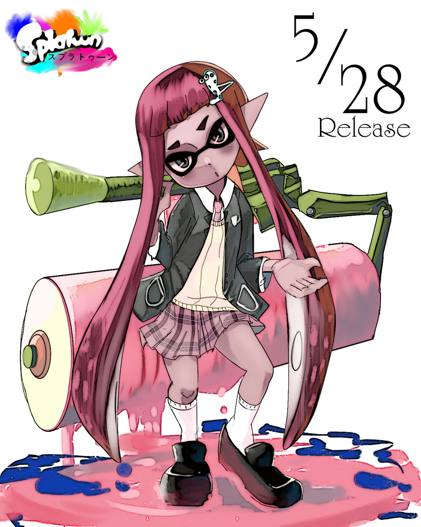 inkling player character and inkling girl (splatoon and 1 more) drawn by matsumatsu