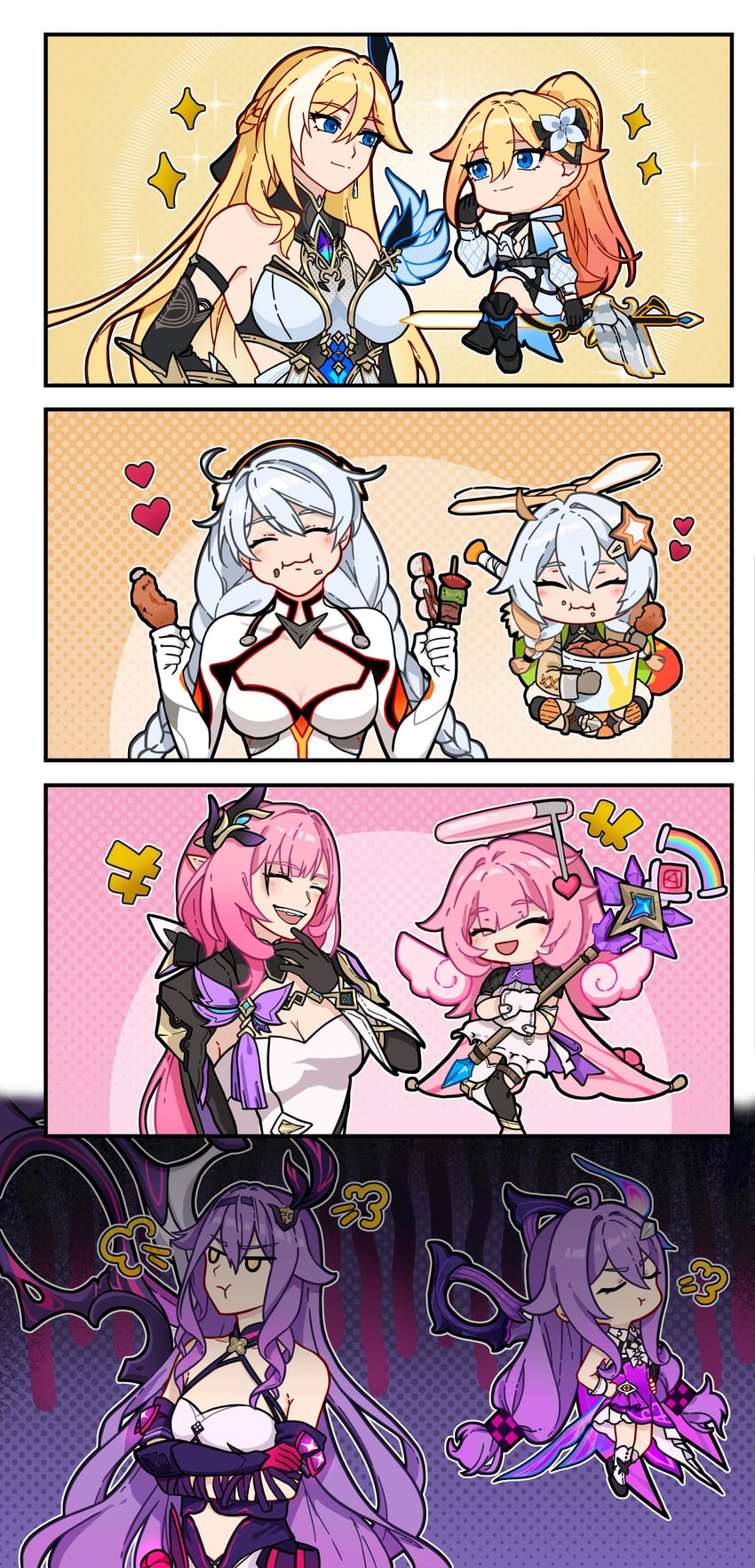 elysia, kiana kaslana, homu, durandal, sirin, and 3 more (honkai and 1 more) drawn by kitamiteo