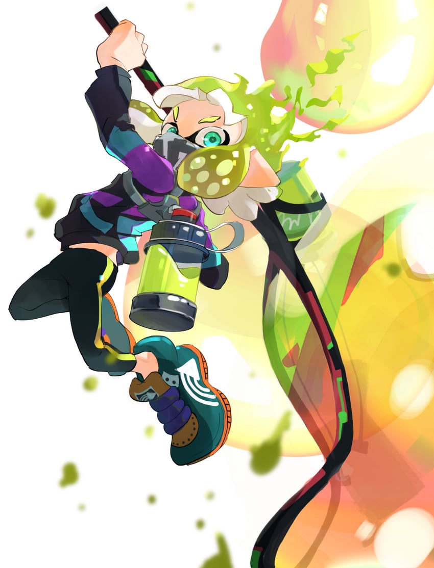 inkling player character and inkling girl (splatoon) drawn by koike3582