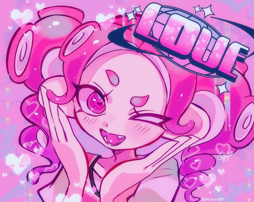 octoling player character and octoling girl (splatoon) drawn by payayo884
