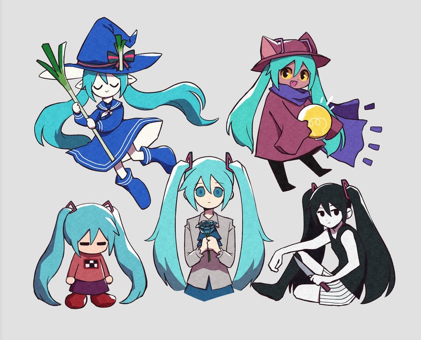 hatsune miku, omori, madotsuki, ib, niko, and 1 more (vocaloid and 6 more) drawn by ka42541785