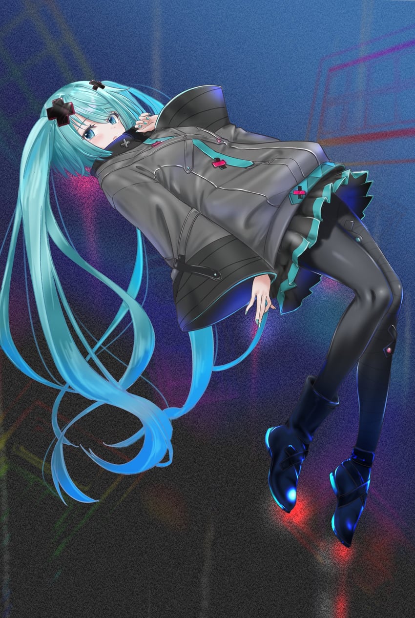 hatsune miku and batsu miku (vocaloid and 2 more) drawn by yukihane_(snowowl515)