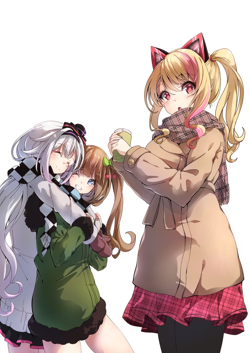 kakyouin chieri, yozakura tama, and nekonoki mochi (.live) drawn by darjeeling_(reley)