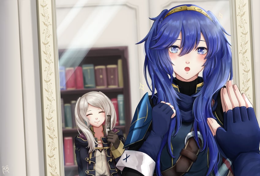 lucina and female robin (fire emblem and 1 more) drawn by reia_hana