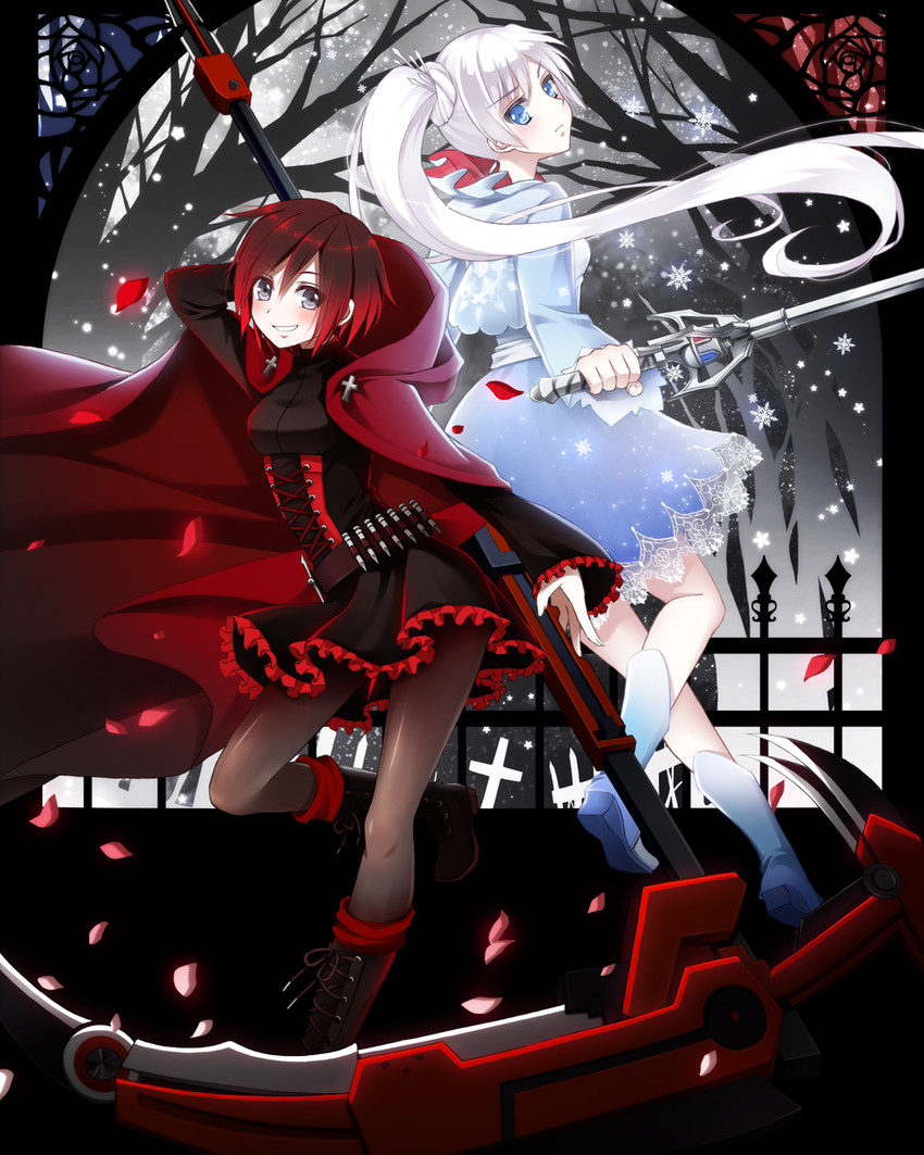 ruby rose and weiss schnee (rwby) drawn by toki_(toki-master)