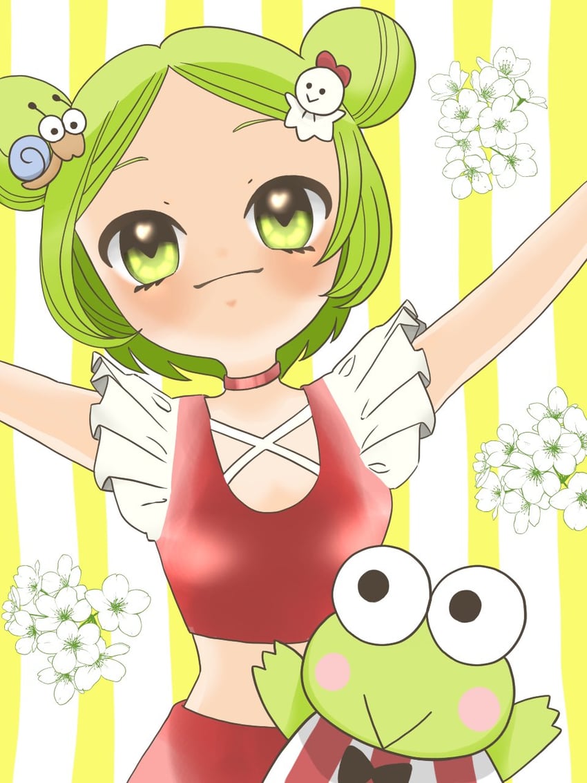 hasunoue keroppi, teruteru, and denden (sanrio and 1 more) drawn by stream_yy