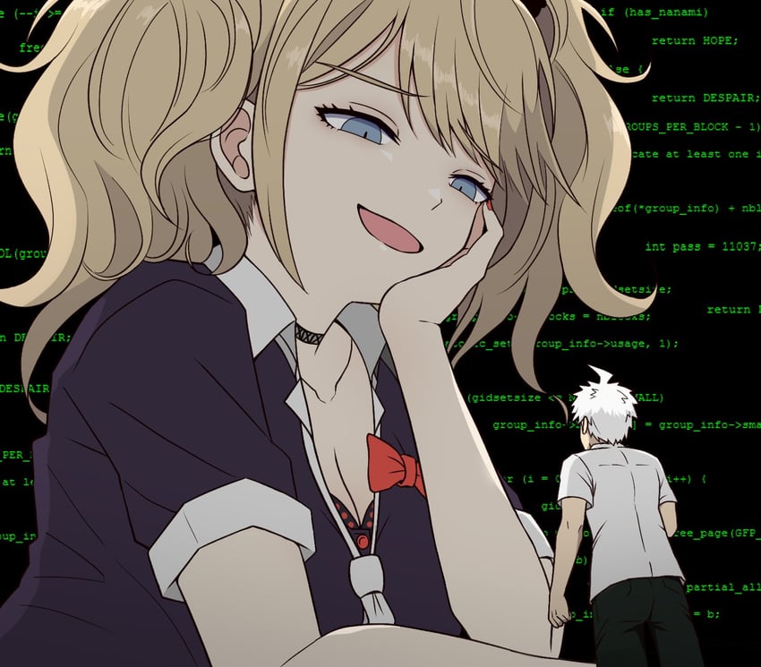 hinata hajime and enoshima junko (danganronpa and 2 more) drawn by kmnm_1403