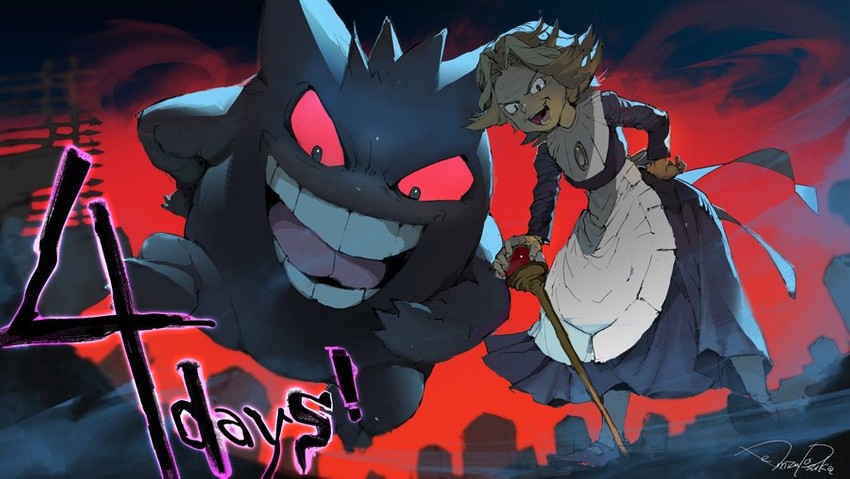 gengar and agatha (pokemon and 1 more) drawn by demizu_posuka
