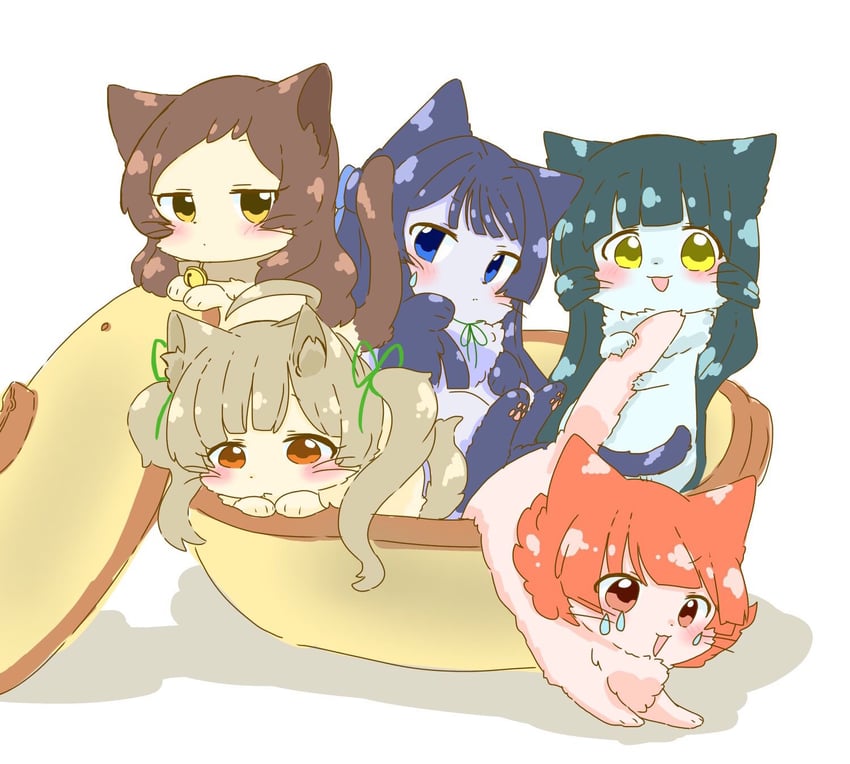 kitazawa shiho, mogami shizuka, hakozaki serika, kitakami reika, and nonohara akane (idolmaster and 1 more) drawn by hutaba