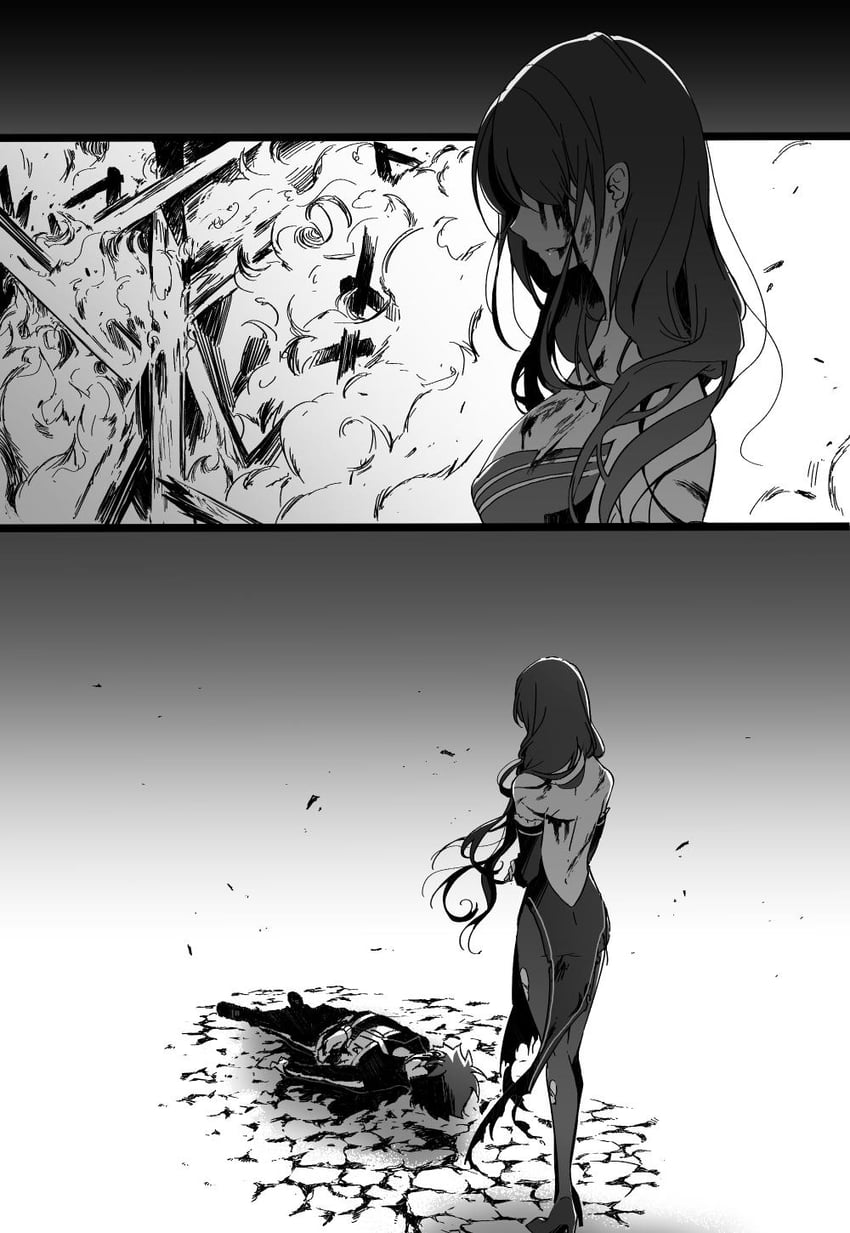 natsuki subaru and elsa granhilte (re:zero kara hajimeru isekai seikatsu) drawn by inawa_akito