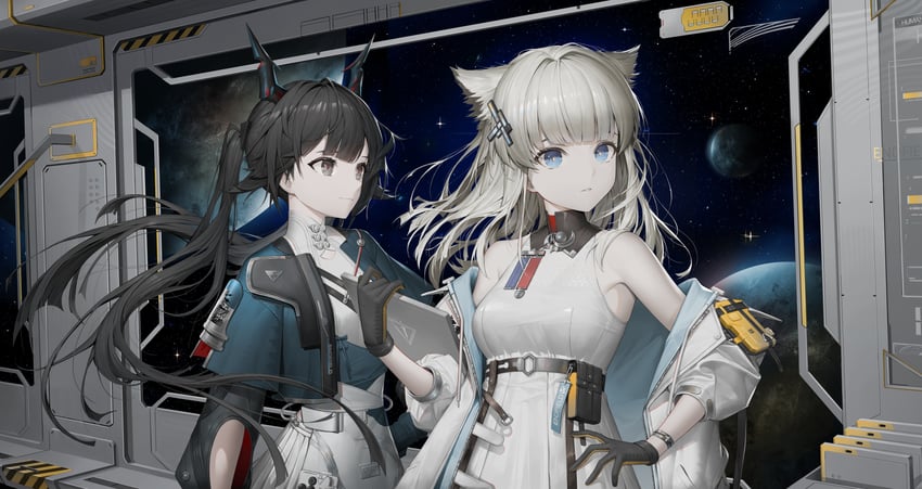 perlica and chen qianyu (arknights and 1 more) drawn by soho_(user_dphk5745)