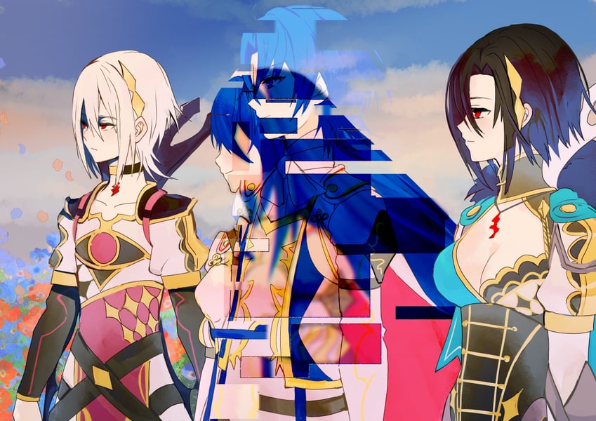 male alear, nel, rafal, and female alear (fire emblem and 1 more) drawn by shoochiku_bai