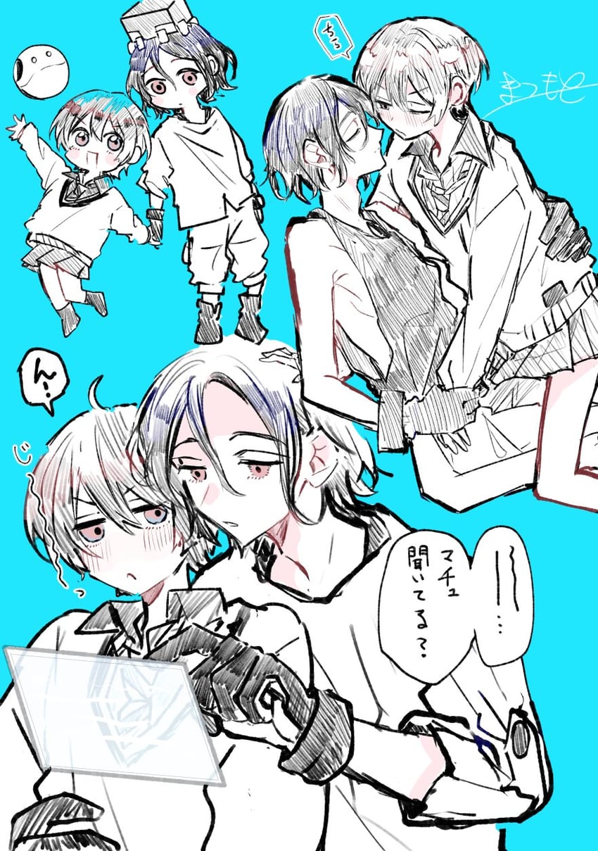 amate yuzuriha, haro, shuji ito, and conch (gundam and 1 more) drawn by renta_matsu