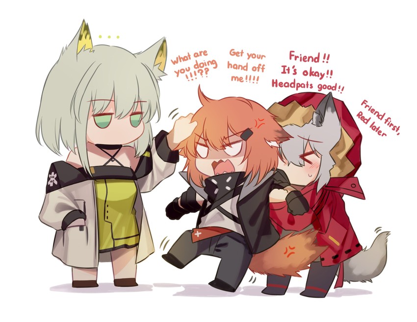 kal'tsit, projekt red, and crownslayer (arknights) drawn by yuutama2804