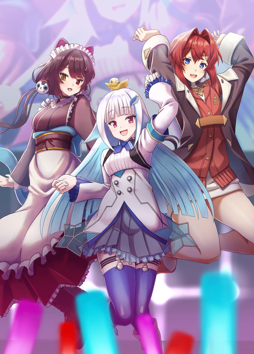 lize helesta, ange katrina, inui toko, and sebastian piyodore (nijisanji) drawn by t_k