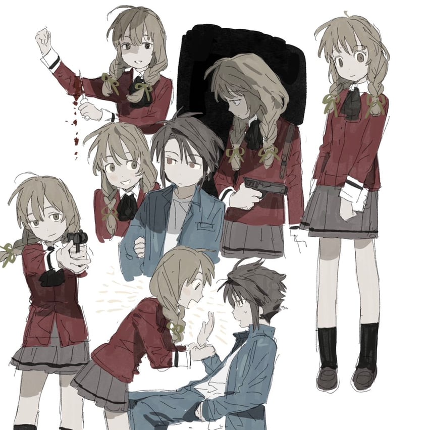 yuizaki hiyono and narumi ayumu (spiral) drawn by ma_fu