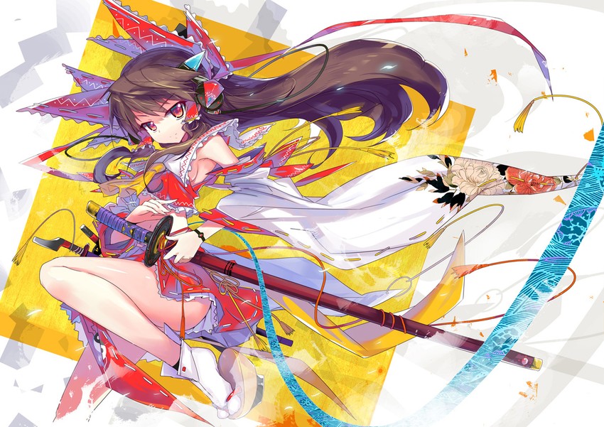 hakurei reimu (touhou) drawn by yui_(niikyouzou)