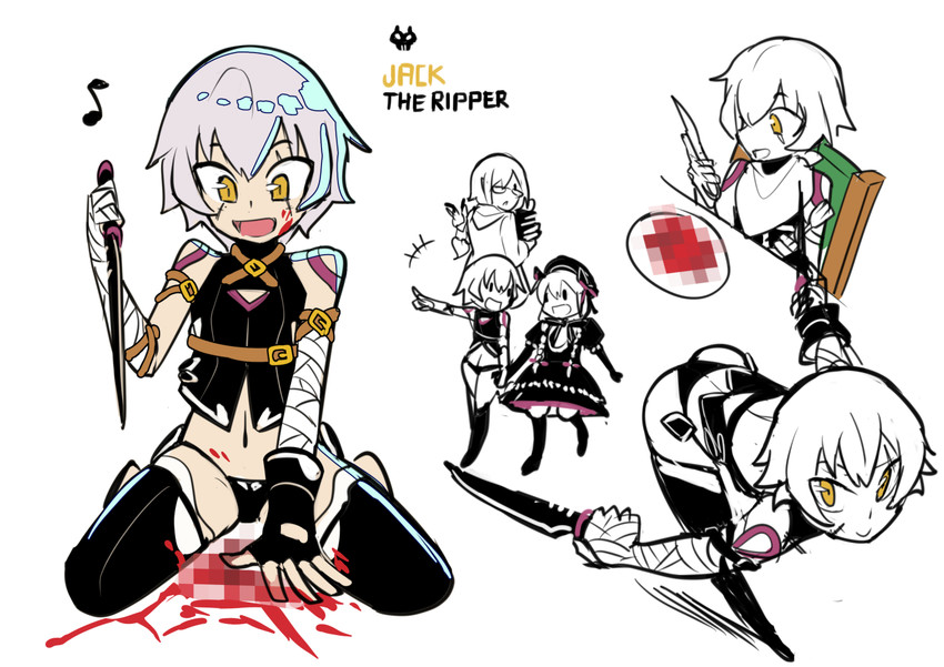 mash kyrielight, jack the ripper, fou, and nursery rhyme (fate and 3 more) drawn by sen-jou