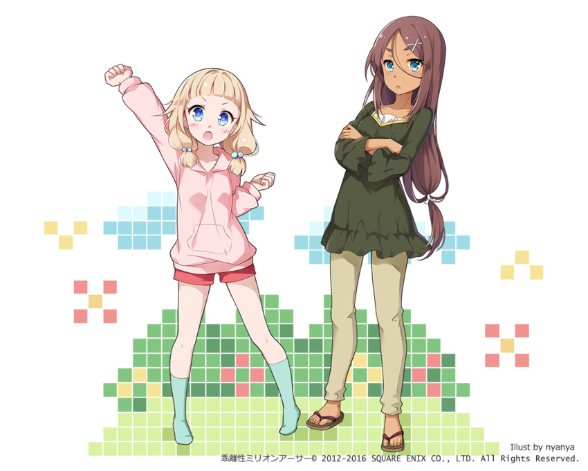 sakura nene and ahagon umiko (new game!) drawn by nyanya