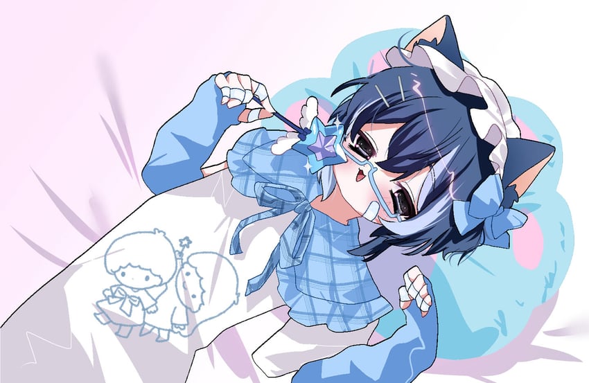 lala, kiki, and nyaonix (indie virtual youtuber and 5 more) drawn by buchou_(tk_club0_0)