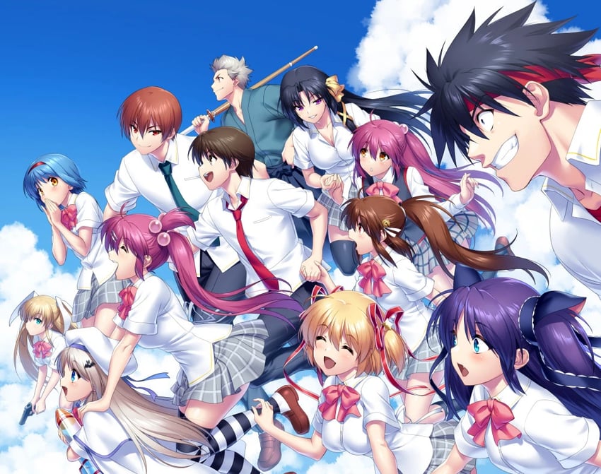 noumi kudryavka, natsume rin, kamikita komari, naoe riki, natsume kyousuke, and 8 more (little busters!) drawn by zen_(kamuro)