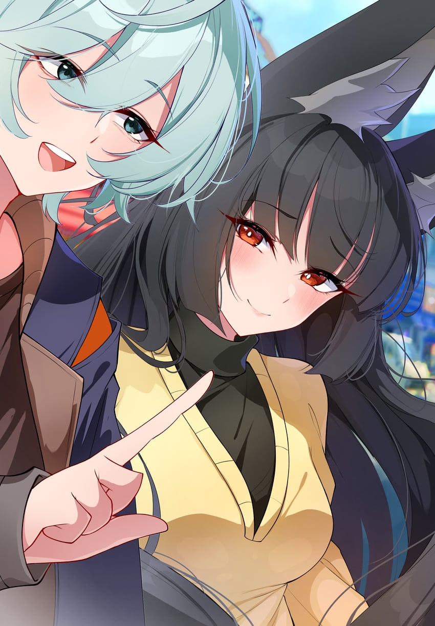 hoshimi miyabi and wise (zenless zone zero) drawn by midori_(midori13579)