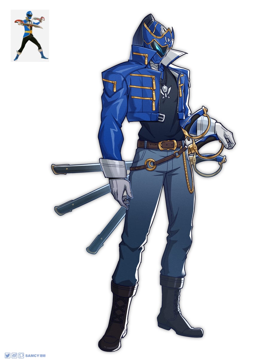 gokai blue (super sentai and 1 more) drawn by tongzhen_ganfan