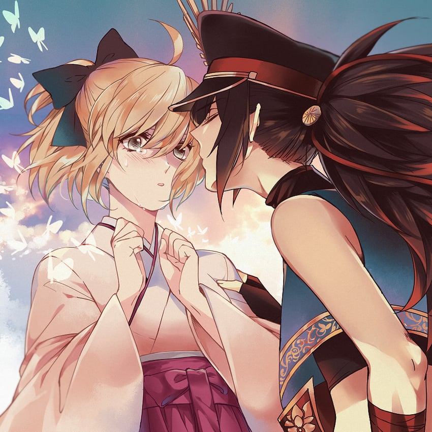 okita souji, oda nobunaga, and oda kippoushi (fate and 1 more) drawn by leila_(yurisouls)