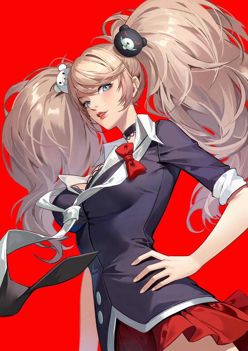 enoshima junko (danganronpa and 1 more) drawn by yin_lan_xue