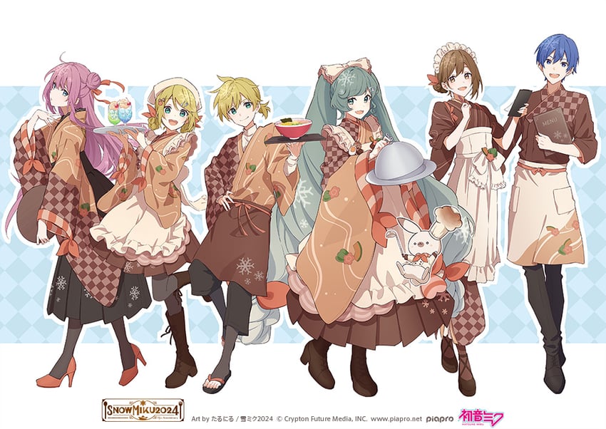hatsune miku, kagamine rin, kagamine len, megurine luka, kaito, and 8 more (vocaloid) drawn by talunilu_uu3