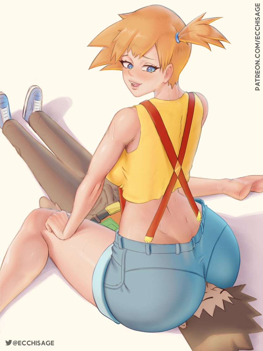 misty and brock (pokemon) drawn by ecchisage