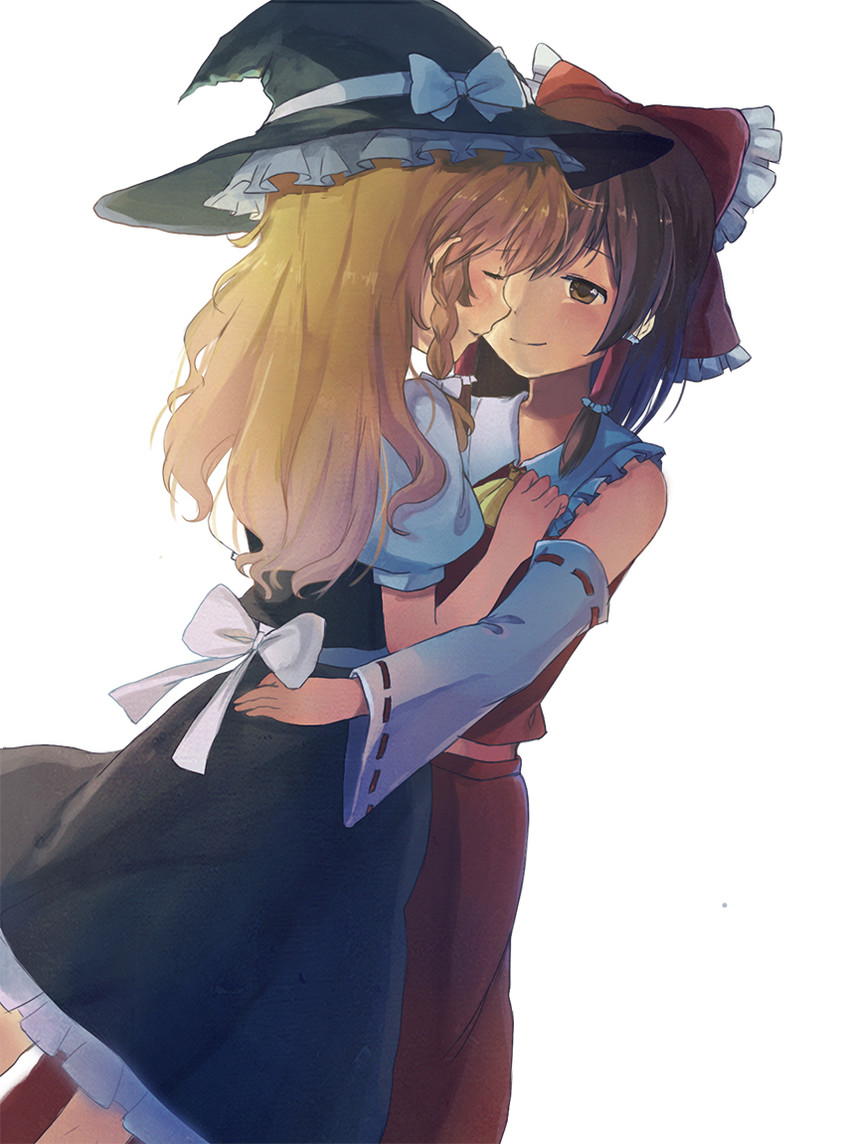 hakurei reimu and kirisame marisa (touhou) drawn by chokokorone_(artist)