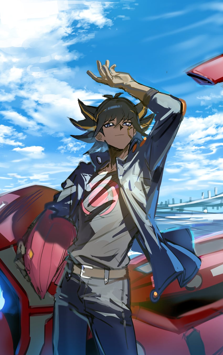 fudo yusei (yu-gi-oh! and 1 more) drawn by moemoenomori