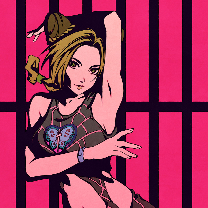 kujo jolyne (jojo no kimyou na bouken and 1 more) drawn by moshimoshibe