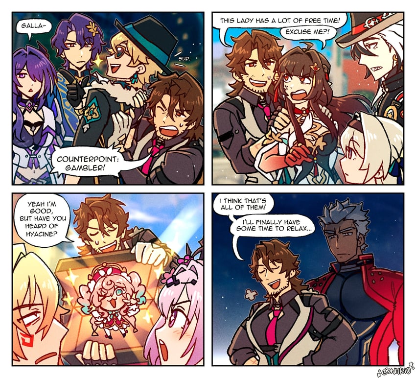 firefly, archer, acheron, aventurine, castorice, and 6 more (fate and 4 more) drawn by oneirio