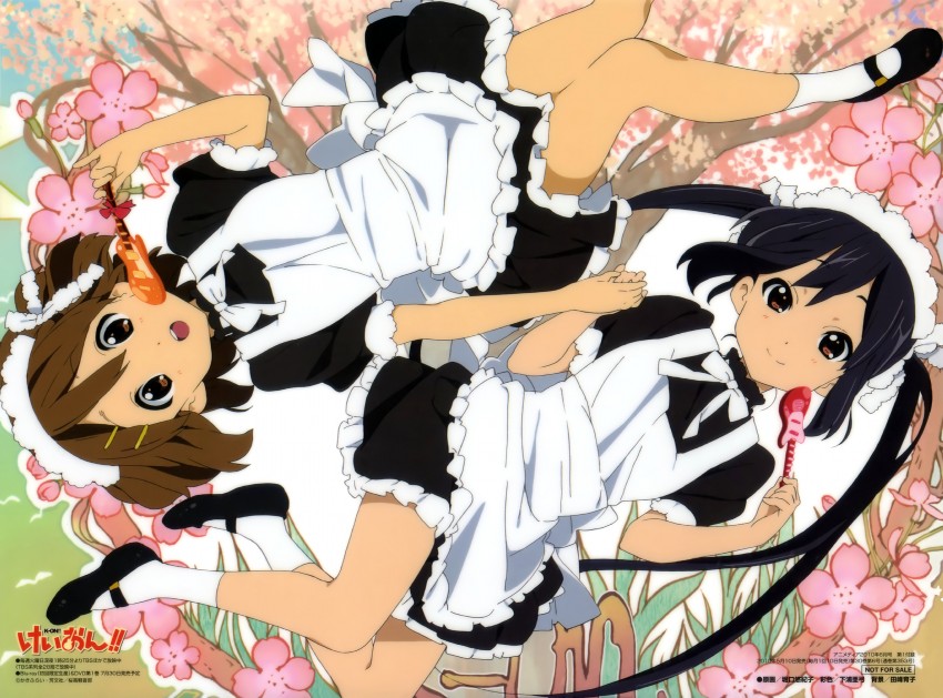 nakano azusa and hirasawa yui (k-on! and 1 more) drawn by horiguchi_yukiko
