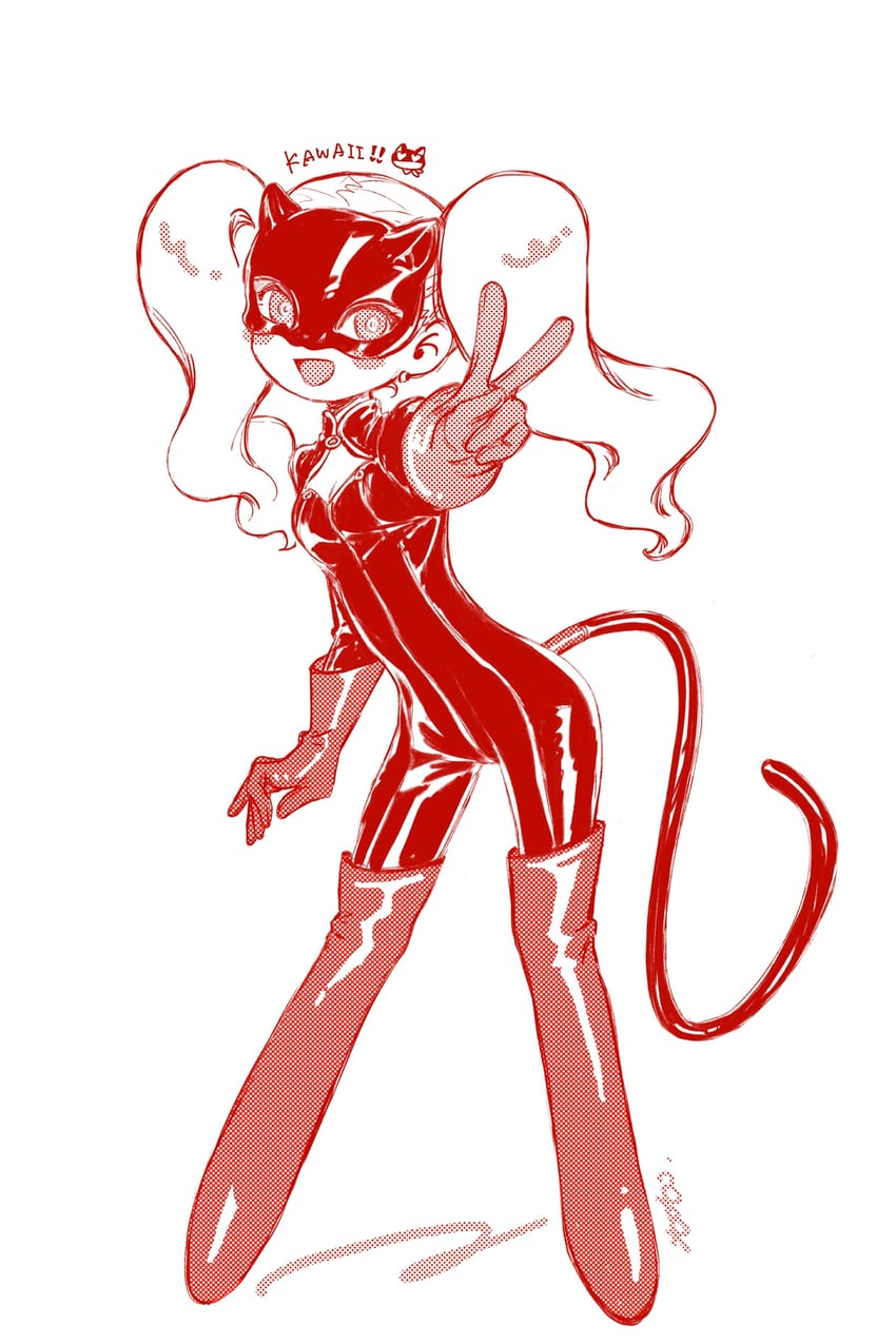 takamaki anne and panther (persona and 1 more) drawn by machihazure