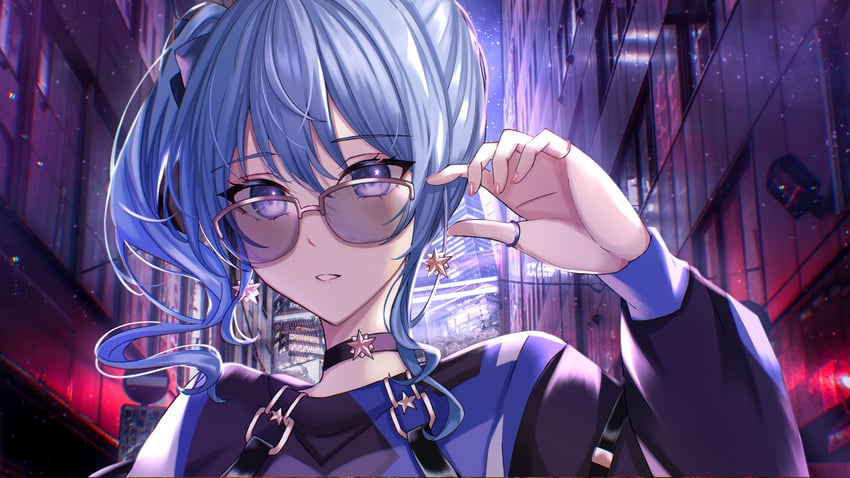 hoshimachi suisei (hololive and 1 more) drawn by garan_(garan0502)