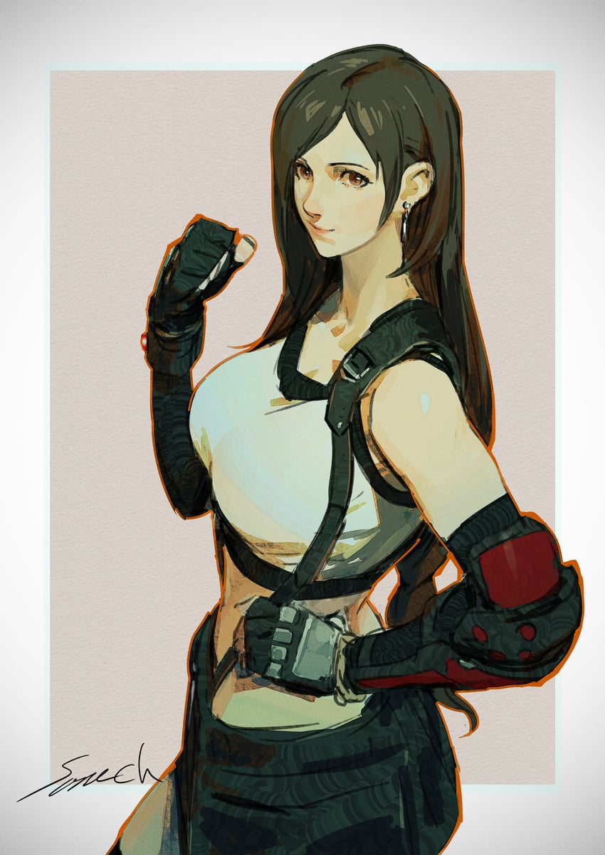 tifa lockhart (final fantasy and 2 more) drawn by sonech