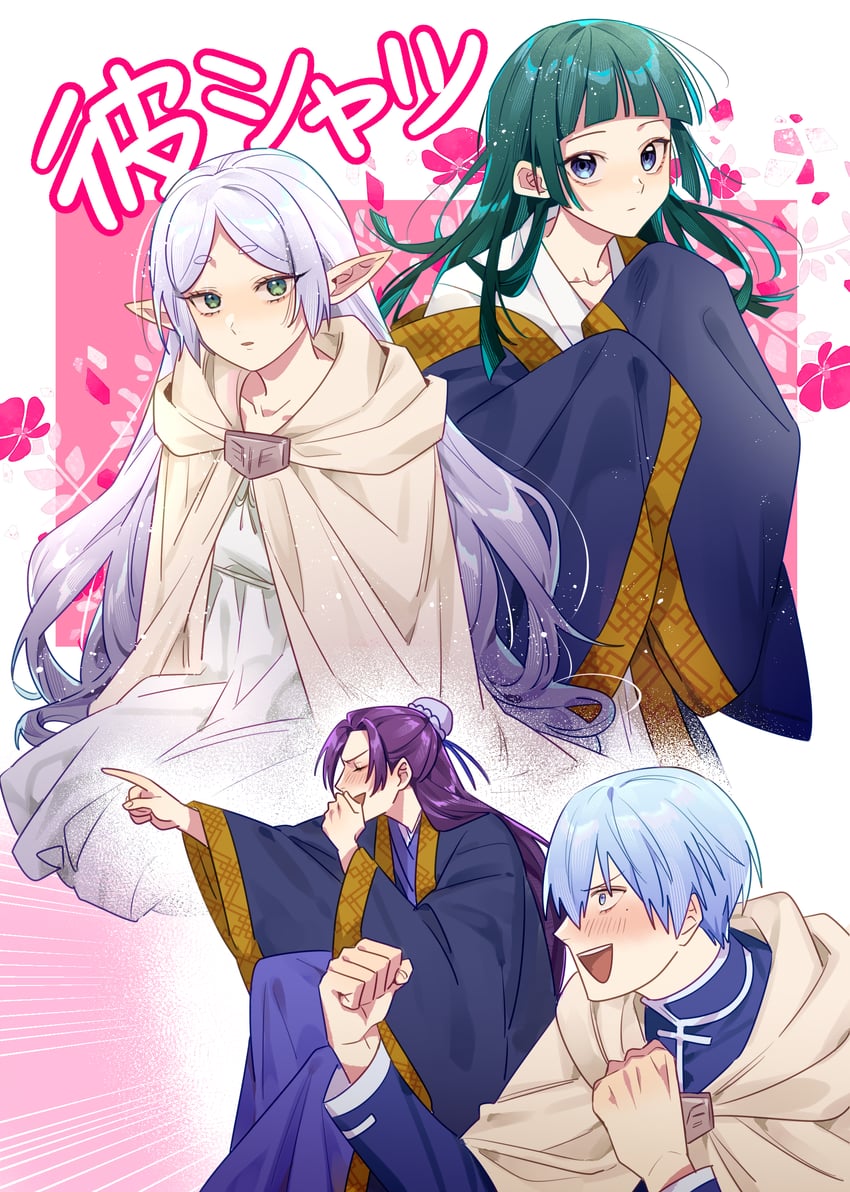 frieren, himmel, maomao, and jinshi (sousou no frieren and 1 more) drawn by jiong_wen