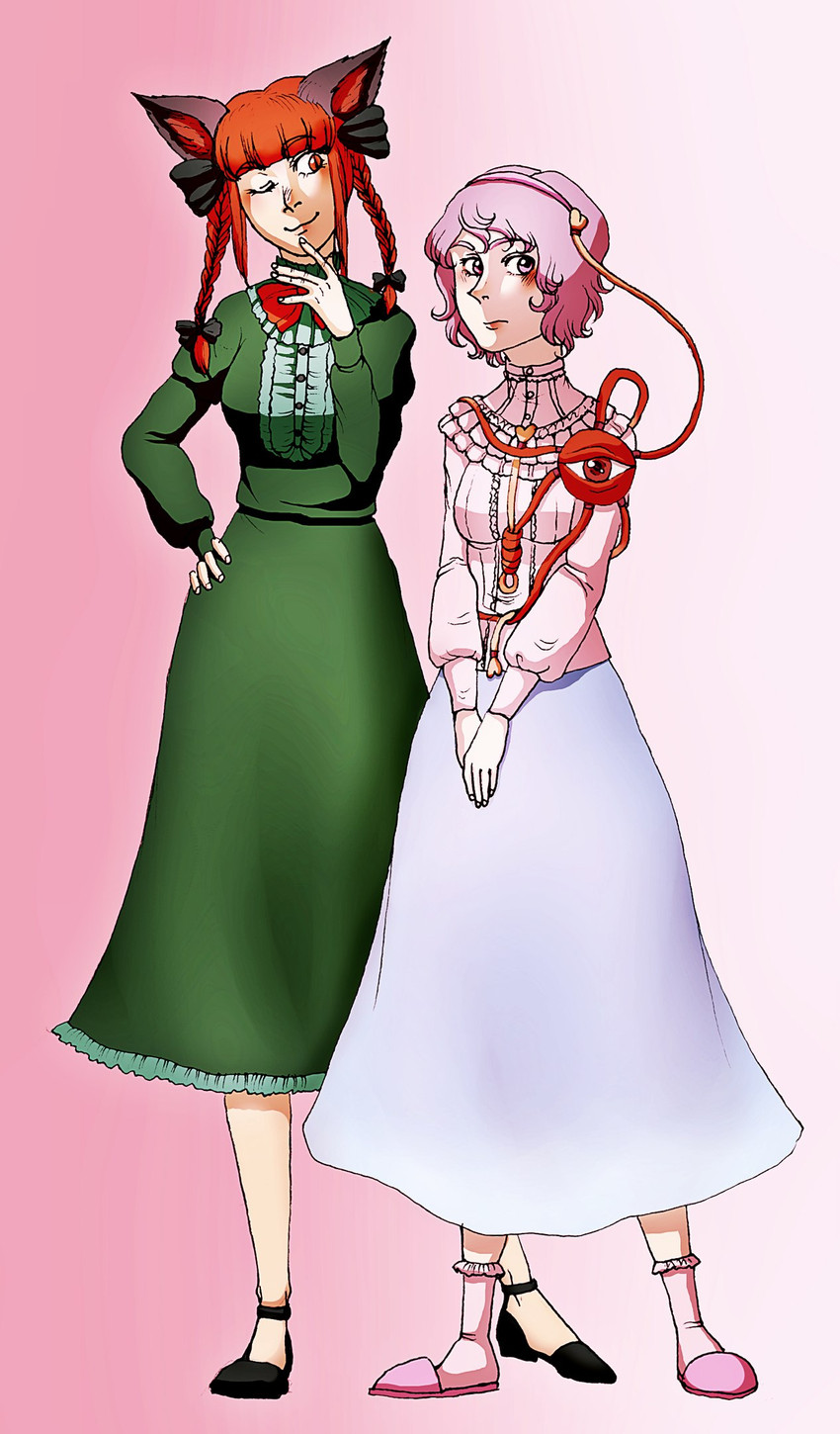 komeiji satori and kaenbyou rin (touhou) drawn by moonywitcher