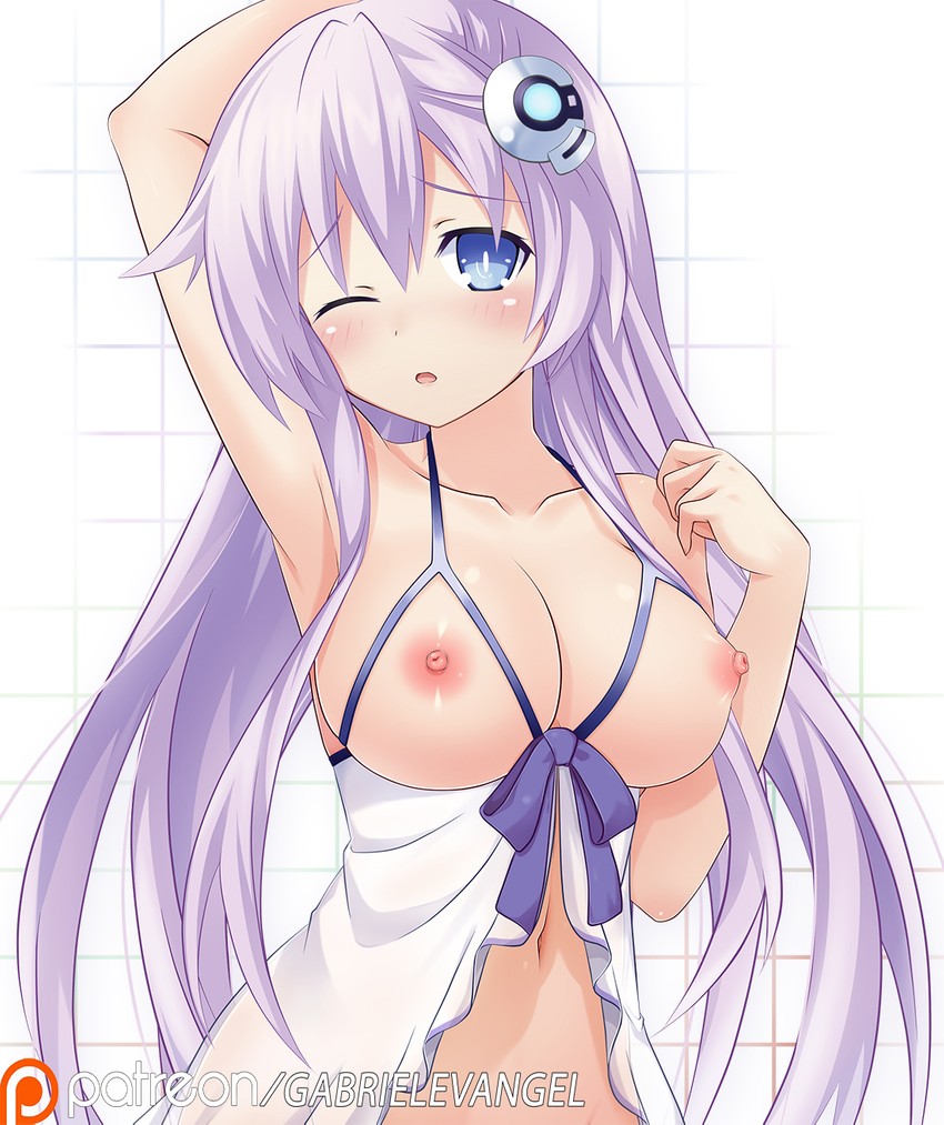 nepgear and purple sister (neptune and 1 more) drawn by gabriel_evangel