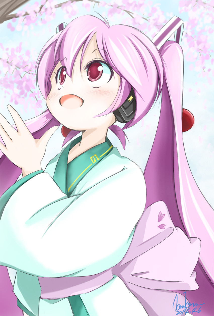 hatsune miku and sakura miku (vocaloid) drawn by kem_kem