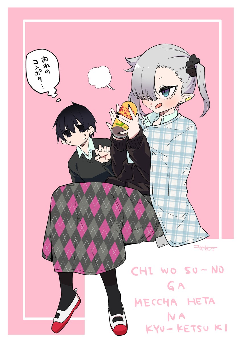ishikawa luna and ootori tatta (original) drawn by nikki_kyousuke