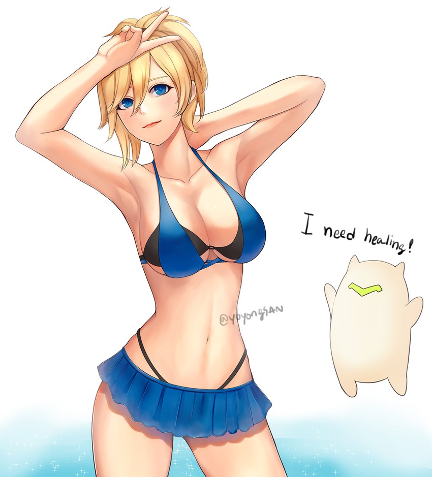 mercy and genji (overwatch and 1 more) drawn by yoyongsan