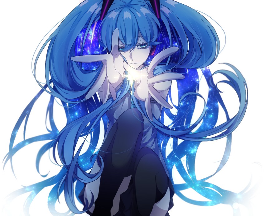 hatsune miku (vocaloid and 1 more) drawn by eiku