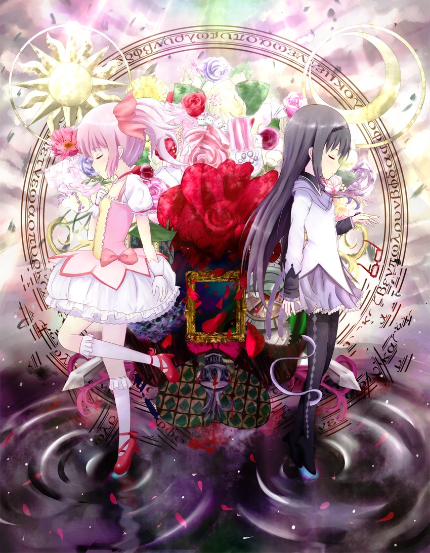 akemi homura, kaname madoka, and oktavia von seckendorff (mahou shoujo madoka magica) drawn by morerin