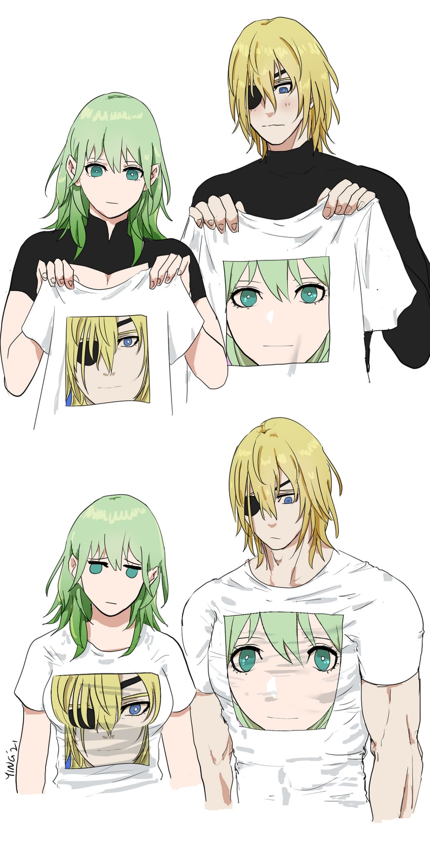 dimitri alexandre blaiddyd and female byleth (fire emblem and 1 more) drawn by meansary