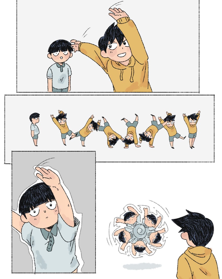 kageyama shigeo and kageyama ritsu (mob psycho 100) drawn by cutystuffy