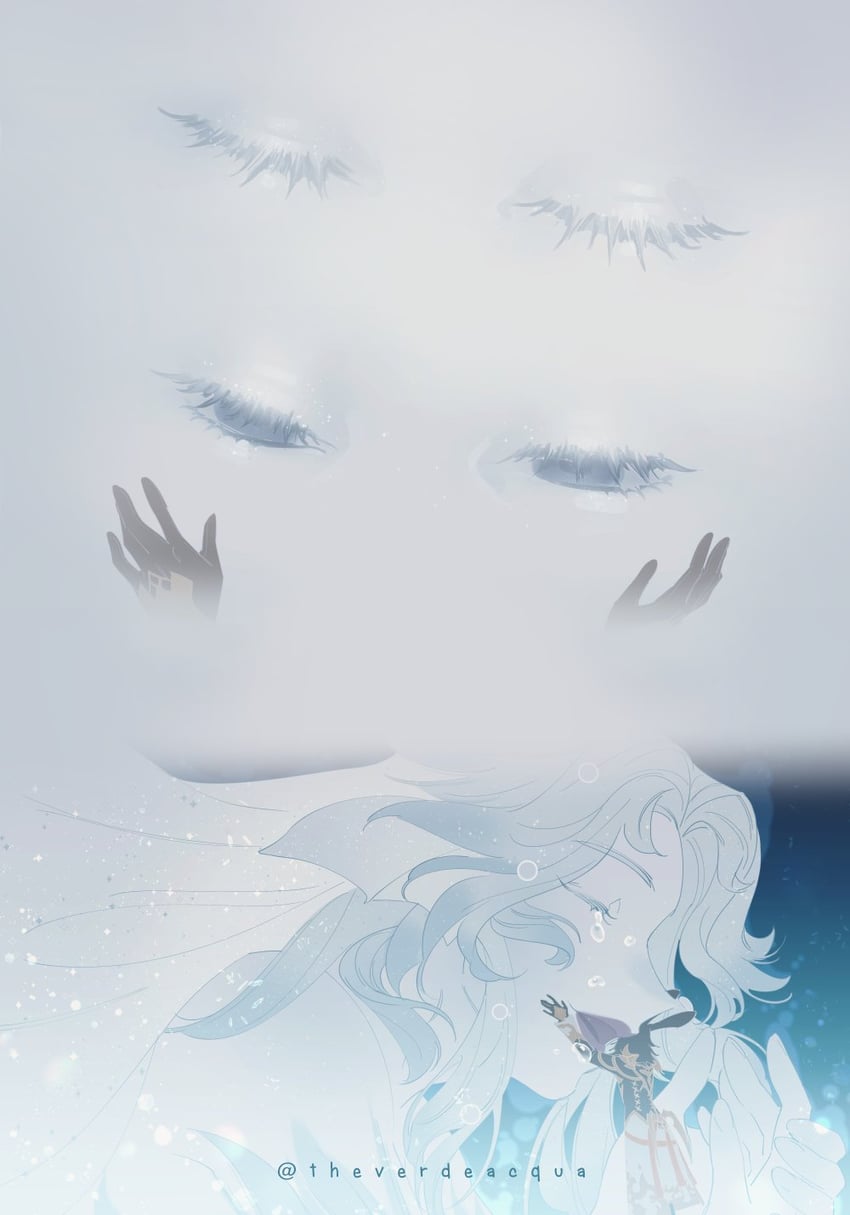 warrior of light and hydaelyn (final fantasy and 1 more) drawn by theverdeacqua